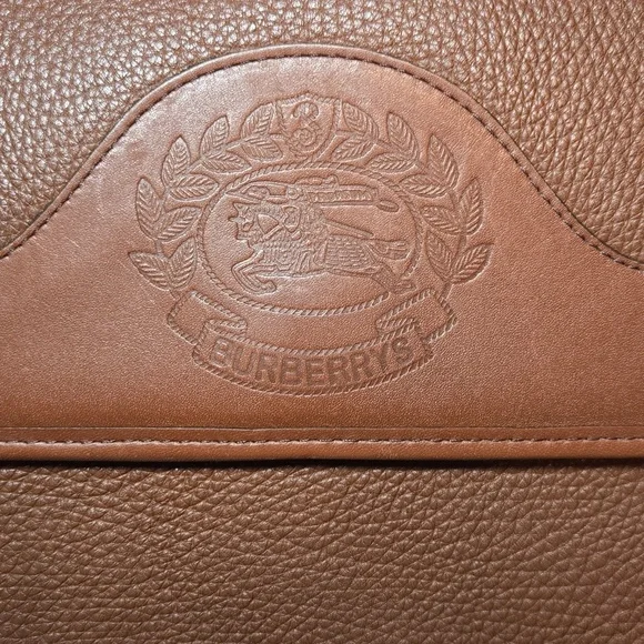 BURBERRYS VINTAGE Chestnut Brown Leather Clutch Bag - Picture 3 of 12